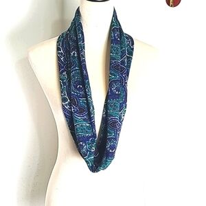 Infinity Scarf, Blue, Green, Black & White Floral